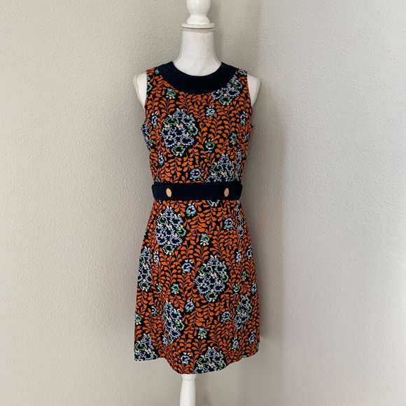 tory burch printed linen shift dress